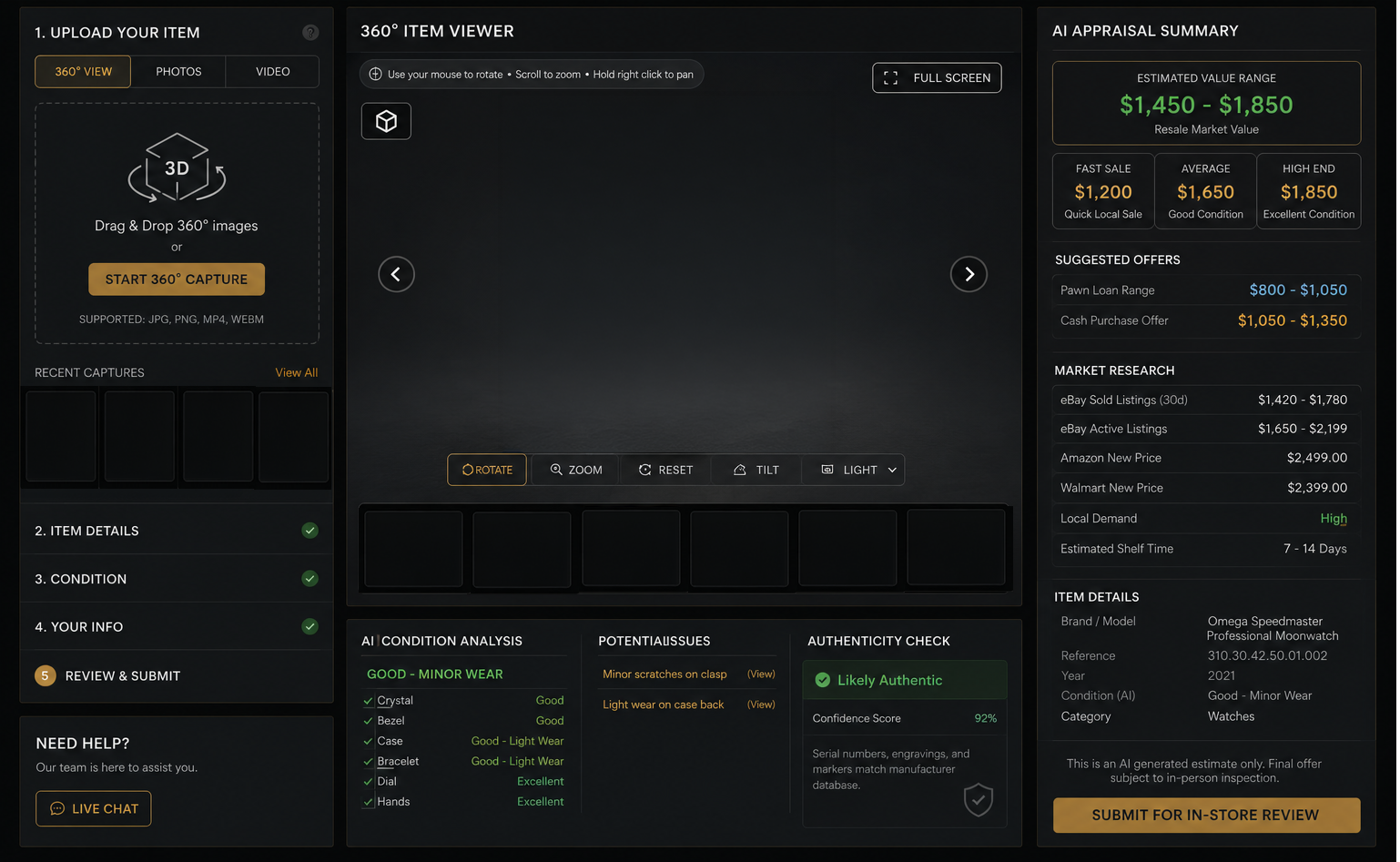 Selected item preview